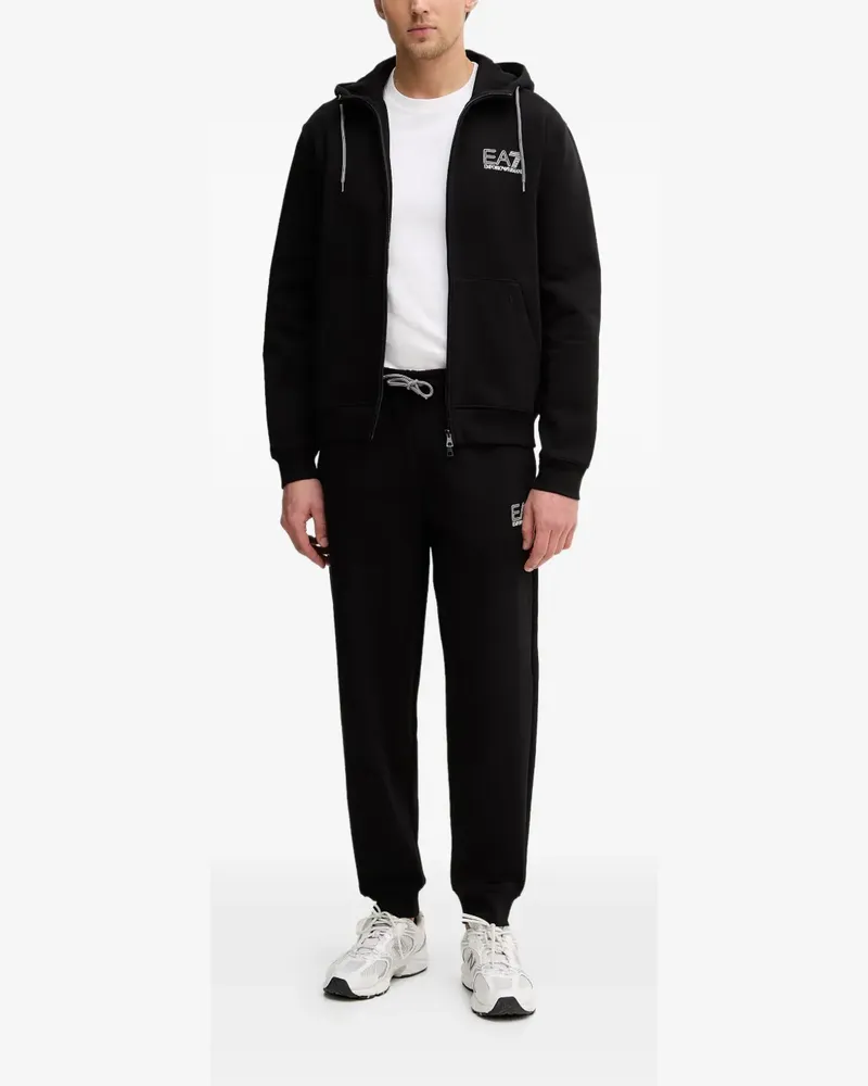 EA7 Kapuzenjacke mit Kordelzug - Schwarz Schwarz