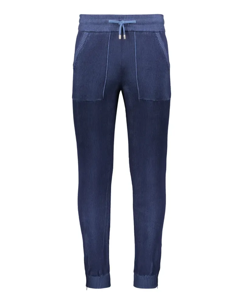 MOORER Gerippte Jogginghose mit Kordelzug - Blau Blau