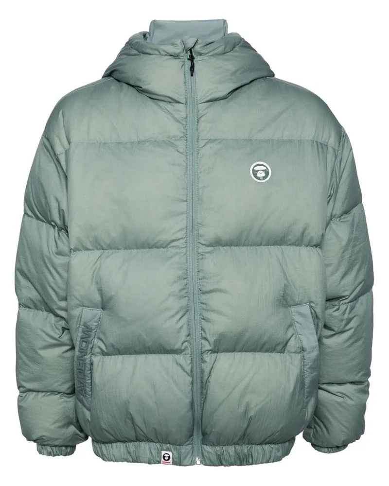 BAPE Gefütterte Jacke mit Logo-Applikation - Grün Grün
