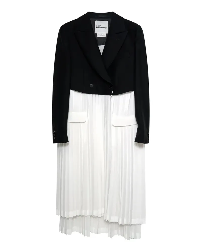 Noir Kei Ninomiya pleated-panel cropped blazer - Schwarz Schwarz