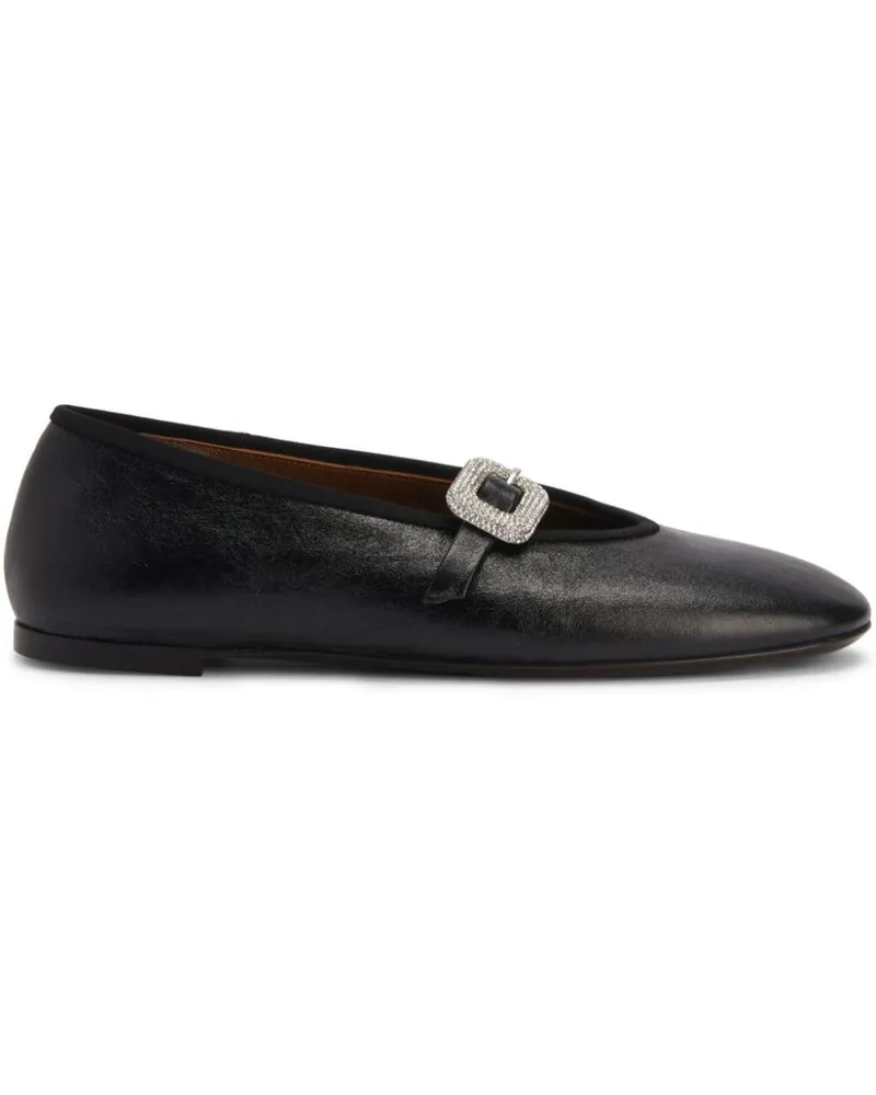 Giuseppe Zanotti Georgia Buckle Ballerinas - Schwarz Schwarz
