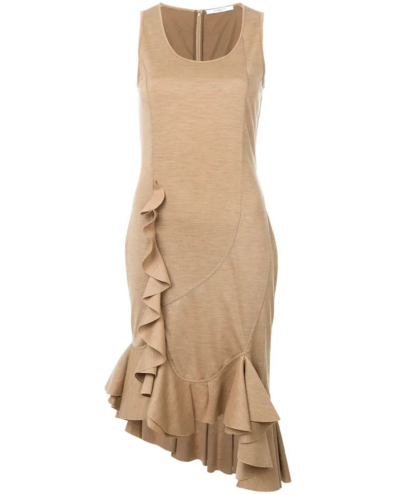 Givenchy knitted frill-hem midi dress - Braun Braun