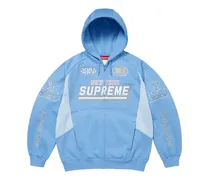 Football Hoodie mit Reißverschluss - Blau