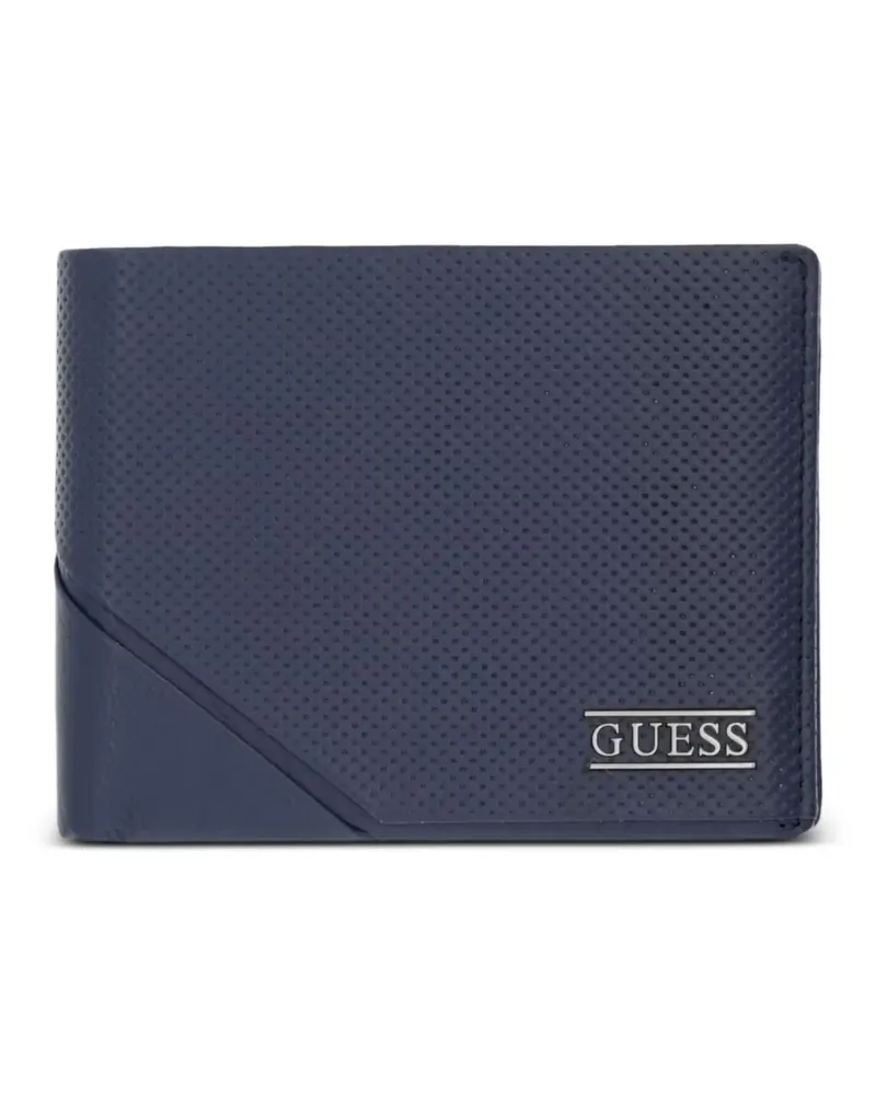 Guess Boston perforated-detail logo-plaque wallet - Blau Blau