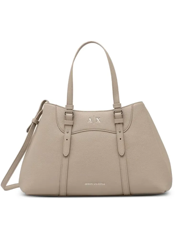 Armani Exchange Tote Bag mit gekörntem Effekt - Nude Nude