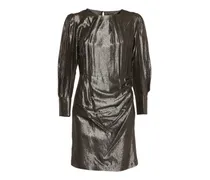 Gestreiftes Metallic-Kleid - Silber