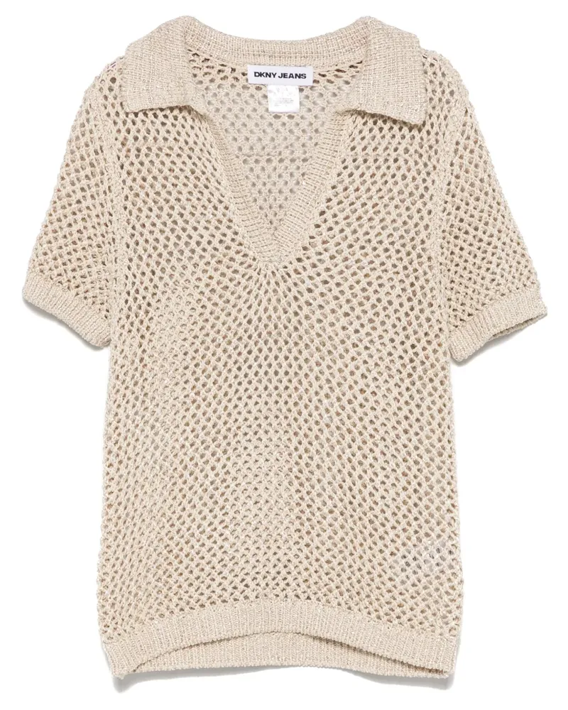 DKNY Oberteil mit Lochstrickmuster - Nude Nude