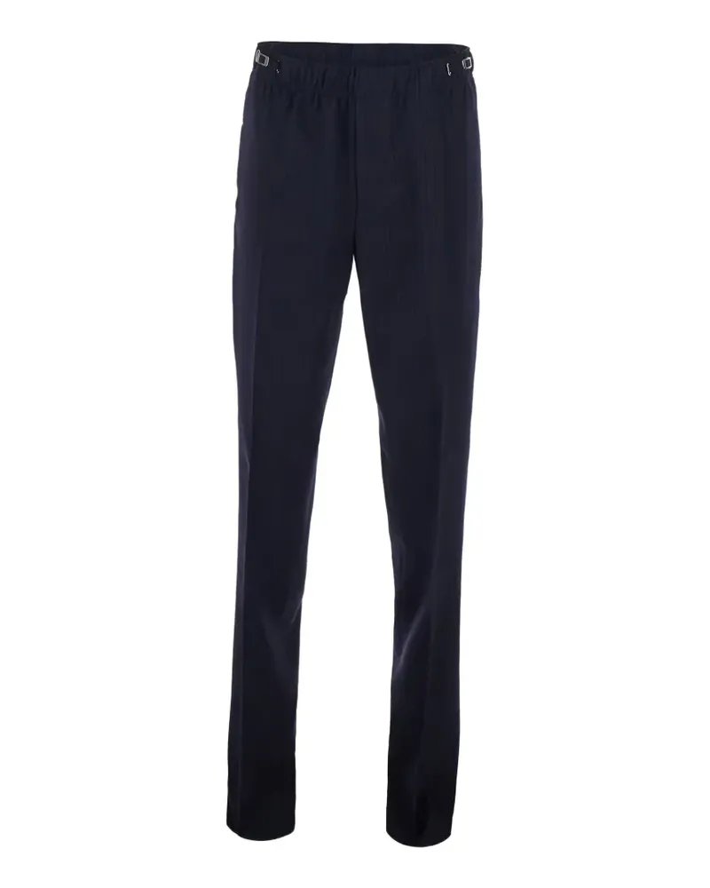 Givenchy pinstripe-pattern logo-buckle trousers - Blau Blau