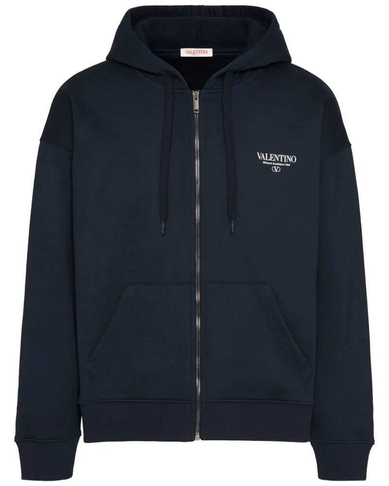 Valentino Garavani Kapuzenjacke mit Logo-Print - Blau Blau