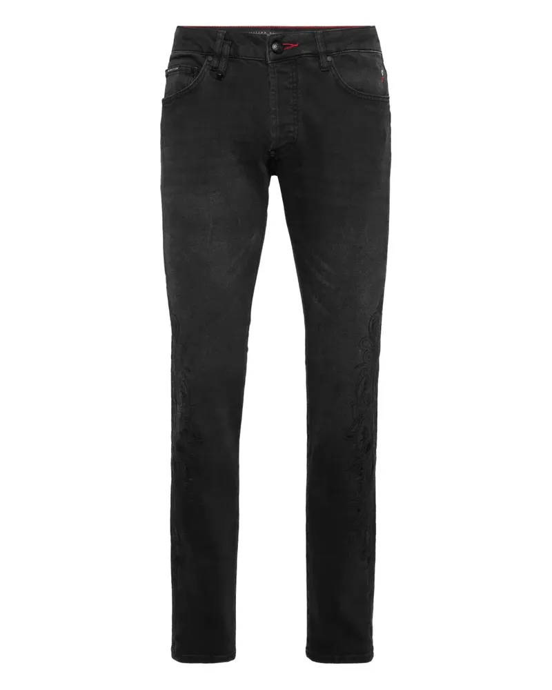 Philipp Plein Bestickte Jeans - Schwarz Schwarz