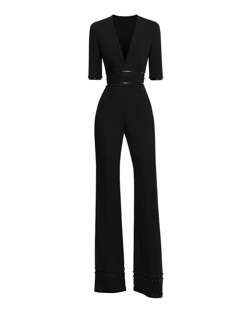 Elie Saab stud-embellishment jumpsuit - Schwarz Schwarz