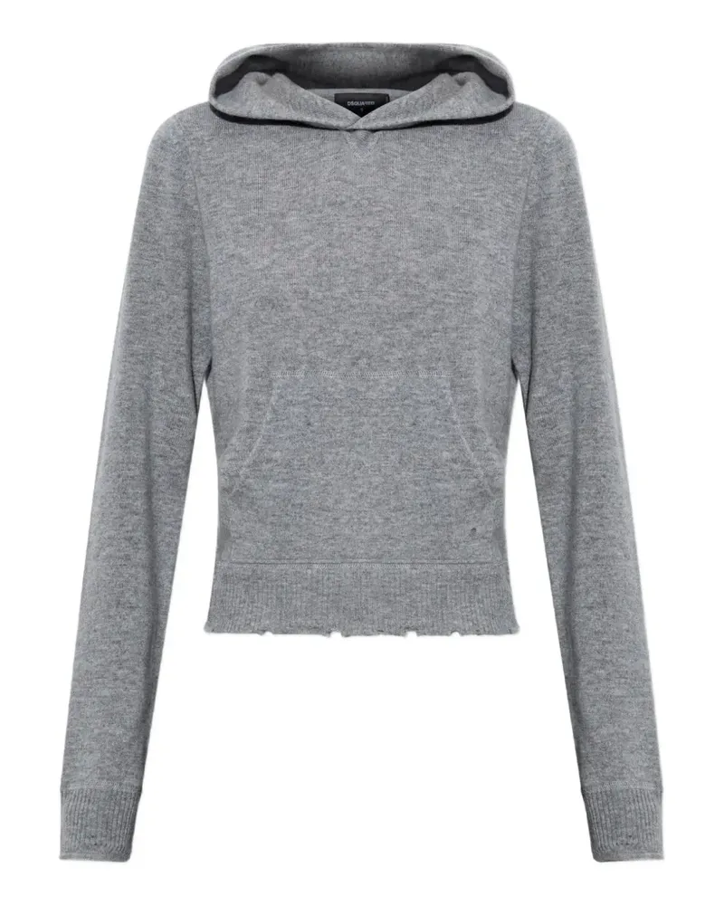 Dsquared2 Hoodie in Distressed-Optik - Grau Grau