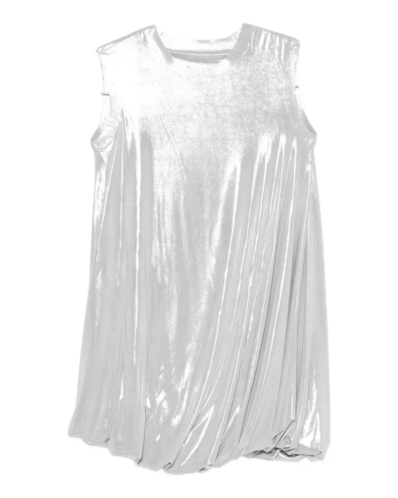 Norma Kamali metallic draped mini dress - Silber Silber