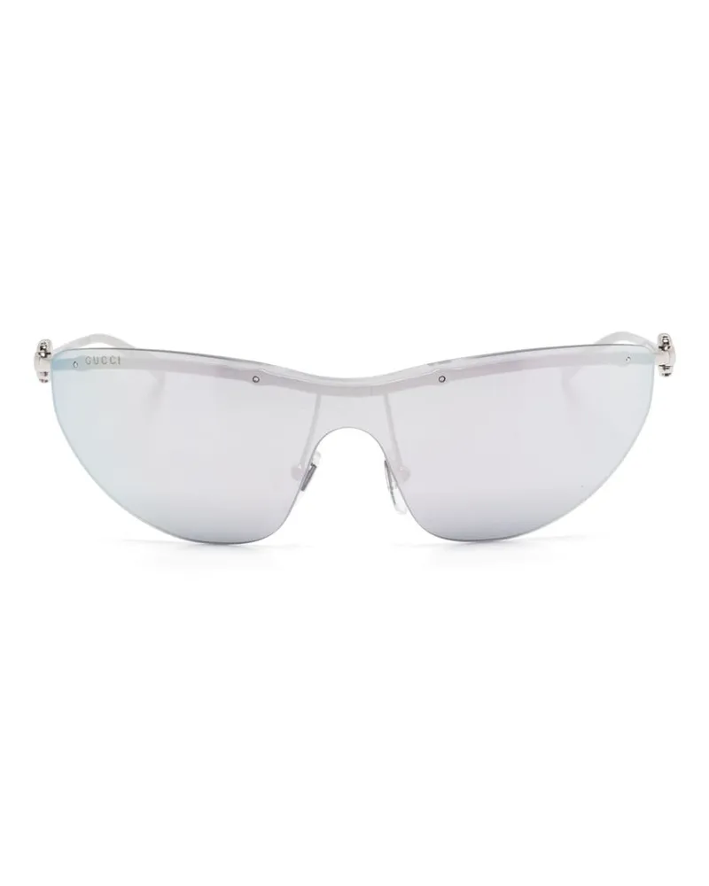 Gucci Sonnenbrille im Biker-Look - Silber Silber