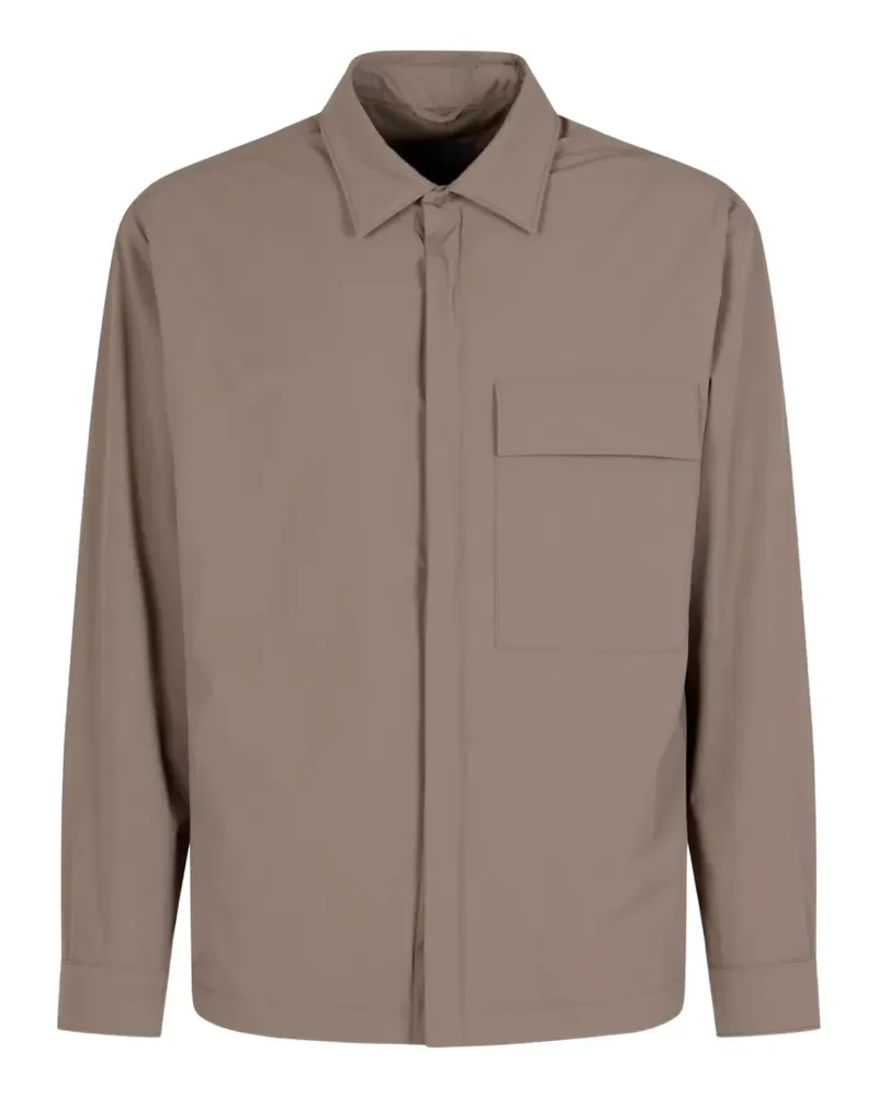 Herno logo-plaque flap-pocket shirt - Nude Nude