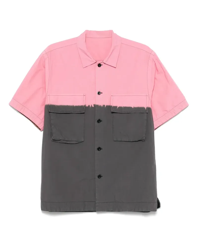 Sacai Hemd in Colour-Block-Optik - Grau Grau