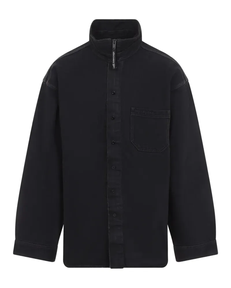 Balenciaga zip-up cotton overshirt - Schwarz Schwarz