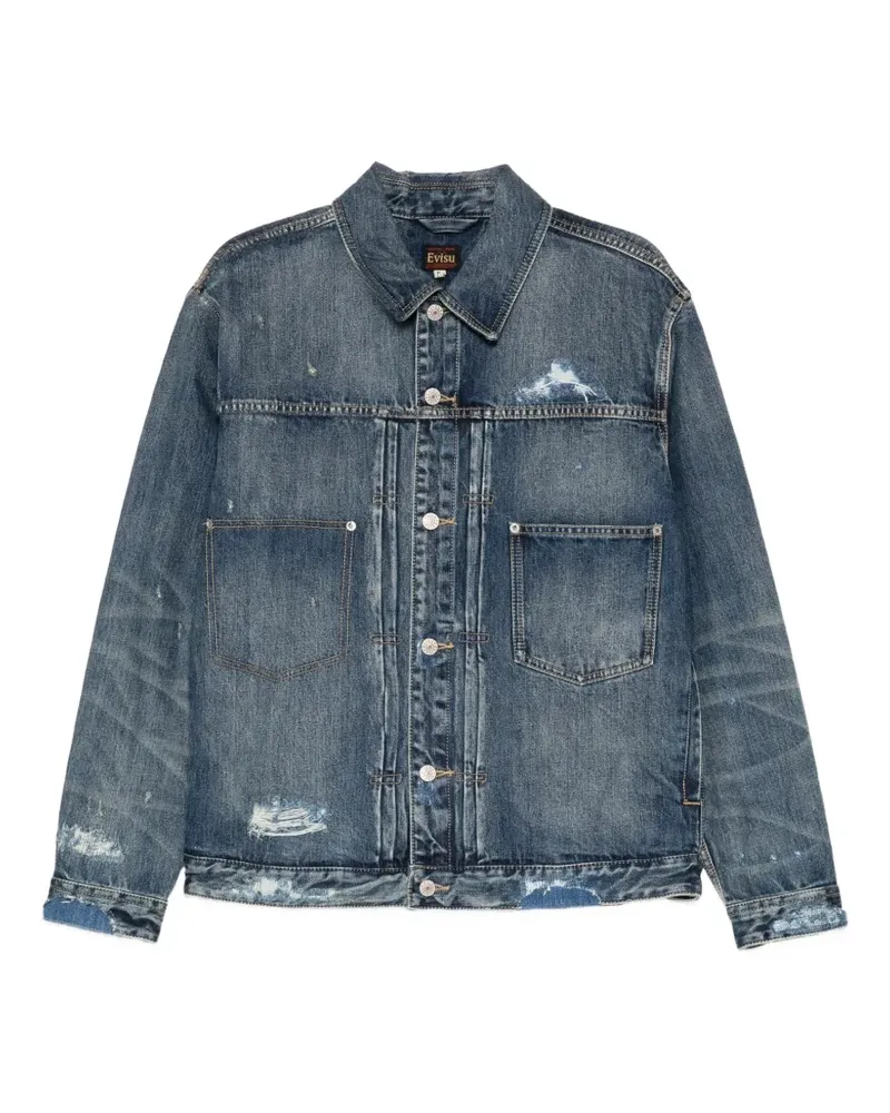 Evisu Daicock print denim jacket - Blau Blau