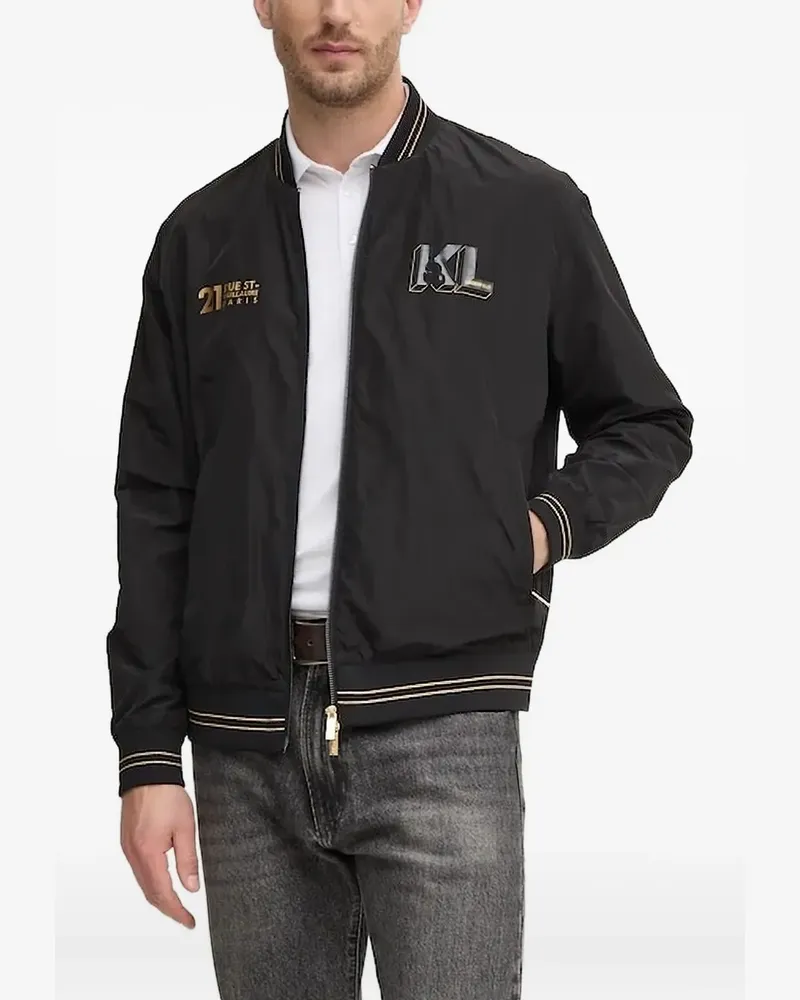 Karl Lagerfeld Bomberjacke mit Logo-Detail - Schwarz Schwarz