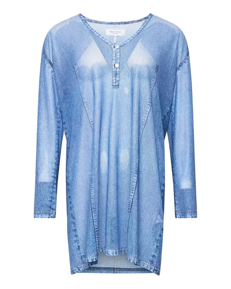 Rag & Bone long-sleeve mini dress - Blau Blau