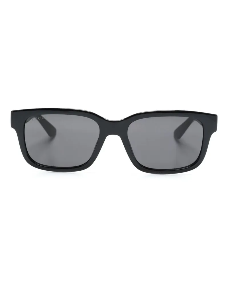 Gucci Sonnenbrille mit breitem Gestell - Schwarz Schwarz