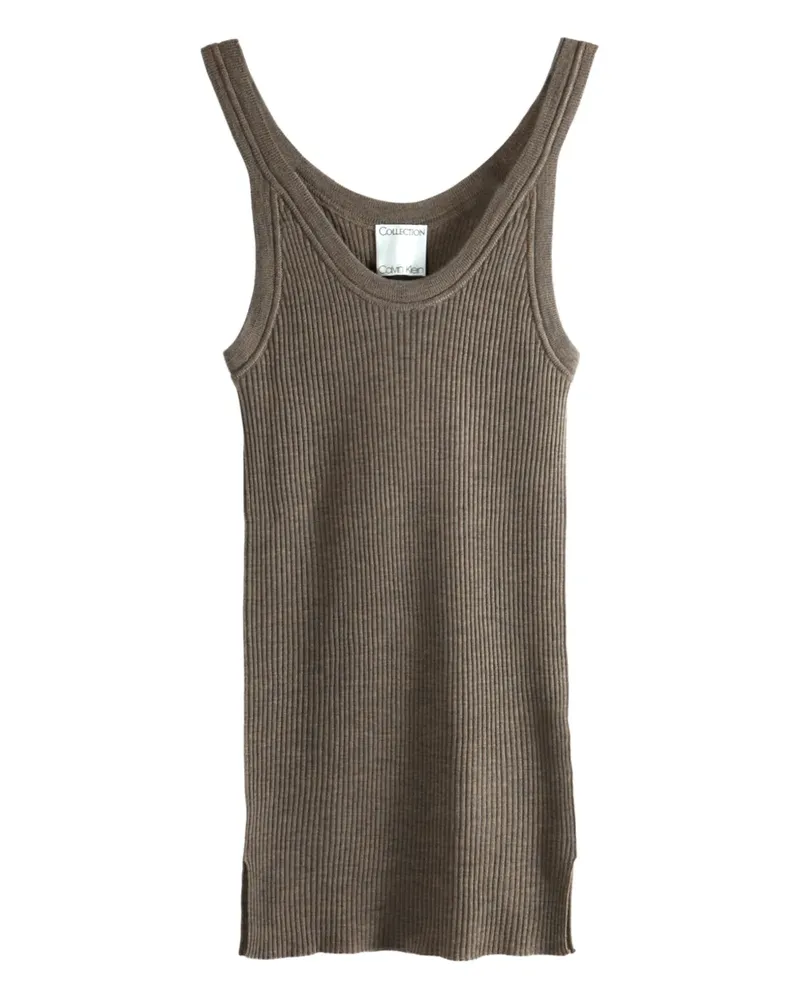 Calvin Klein Geripptes Tanktop - Braun Braun
