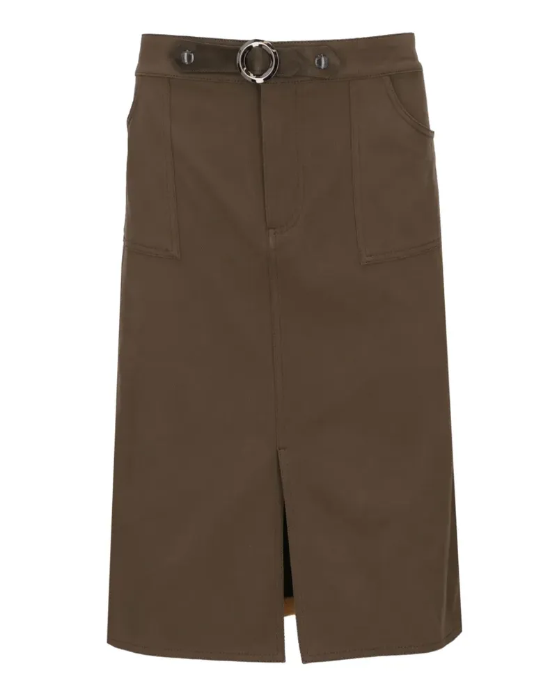 Tom Ford belted-waist front-slit midi skirt - Braun Braun
