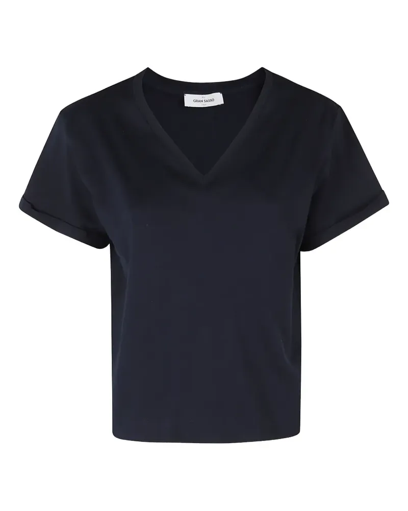 Gran Sasso rolled-cuff V-neck T-shirt - Blau Blau