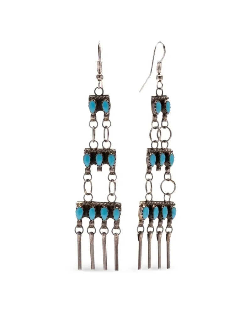 Fortela Hängeohrringe mit Türkis - Silber Silber