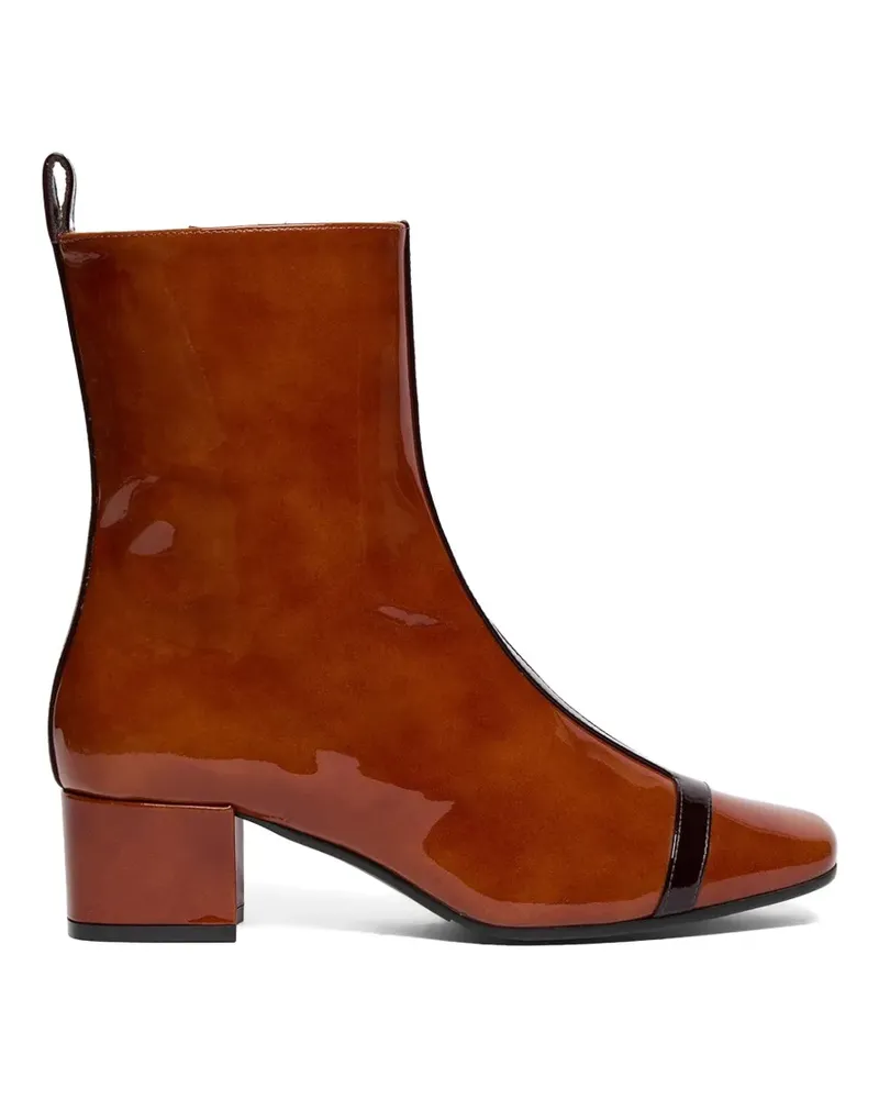 Carel Audrey Stiefeletten aus Lackleder - Braun Braun