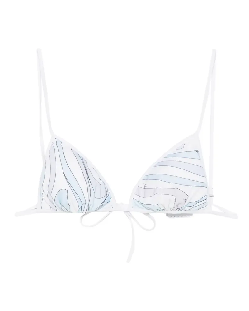 Emilio Pucci Bikinioberteil mit abstraktem Print - Weiß Weiß