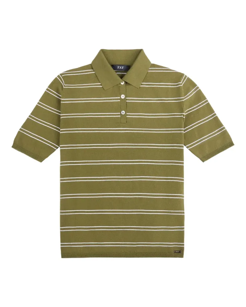 Fay horizontal-stripe polo shirt - Grün Grün