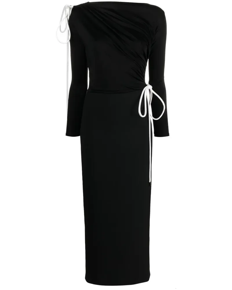 V:PM ATELIER Drapiertes Blair Maxikleid - Schwarz Schwarz