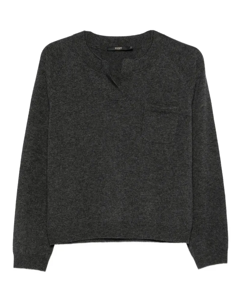 Seventy Pullover mit Brusttasche - Grau Grau