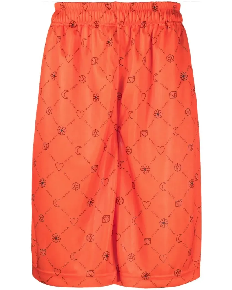 Marni Shorts mit Logo-Print - Orange Orange
