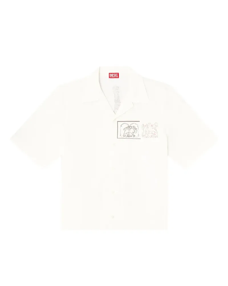 Diesel Hemd mit Illustrations-Print - Weiß Weiß