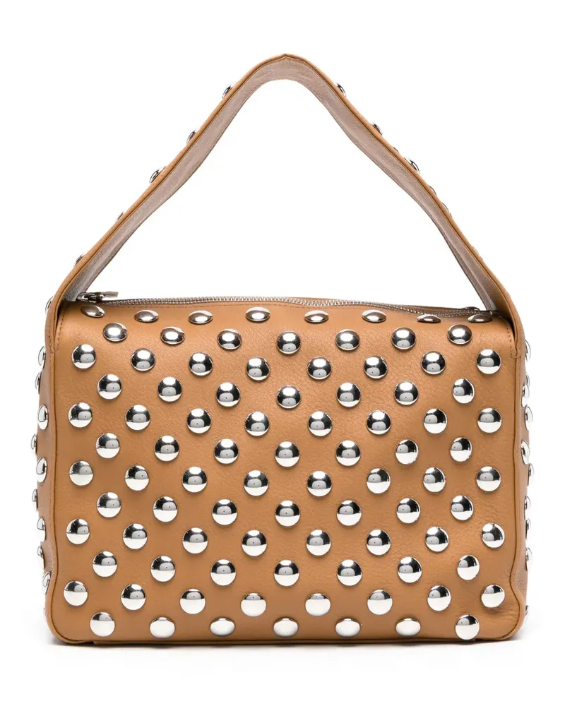 KHAITE Schultertasche mit Nieten - Nude Nude