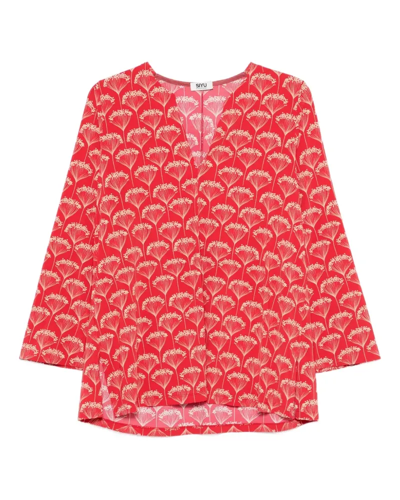 SIYU Bluse mit Blumenmuster - Rot Rot