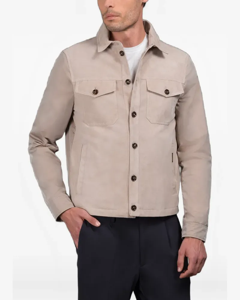 MOORER Hemdjacke mit Brusttaschen - Nude Nude