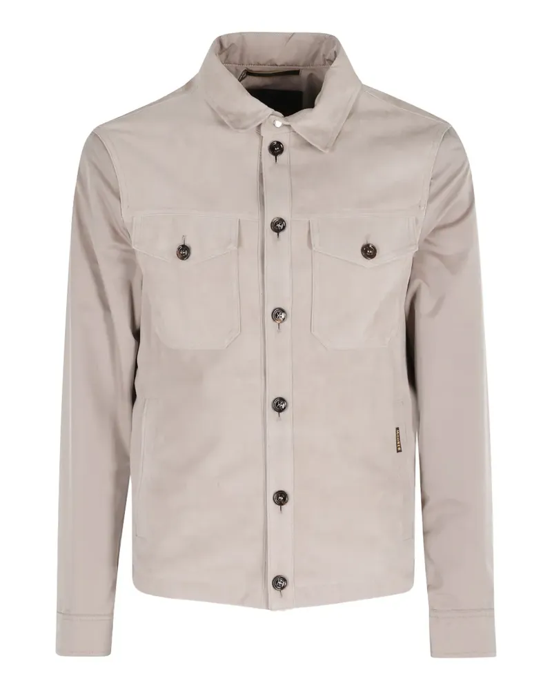 MOORER button chest-pockets shirt jacket - Nude Nude