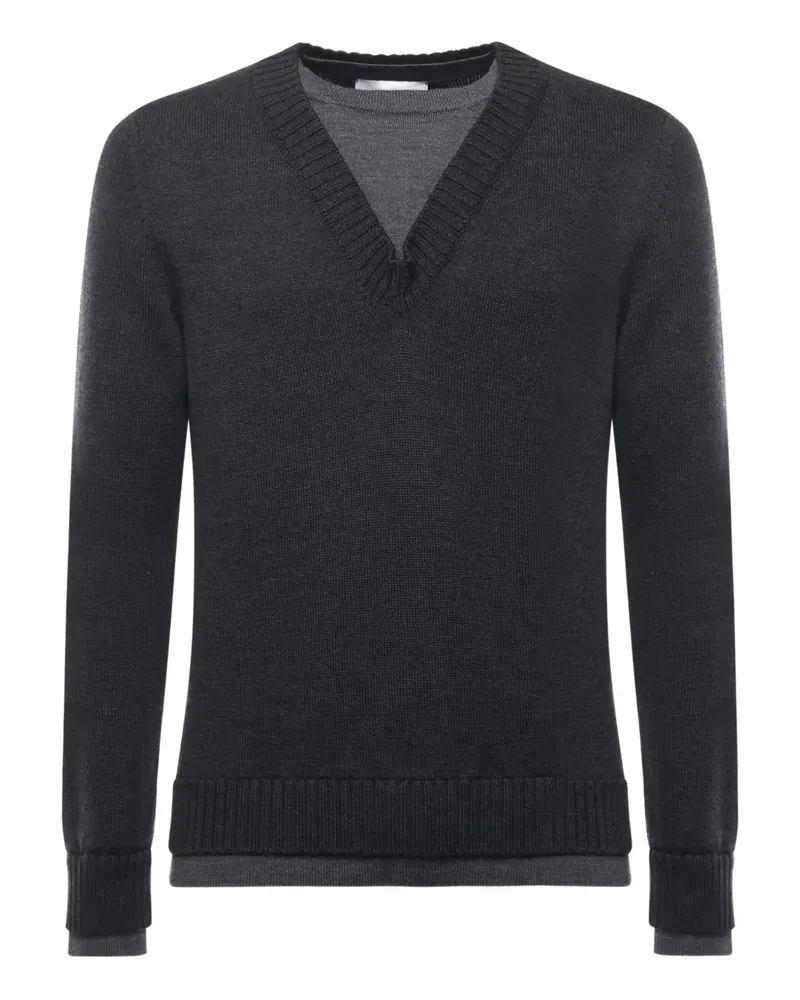 Alpha Studio Pullover aus Merinowolle - Schwarz Schwarz