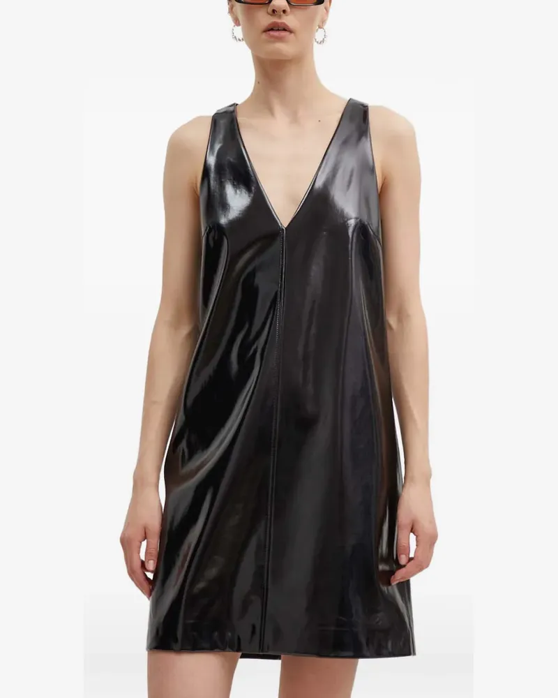 HUGO BOSS Minikleid mit V-Ausschnitt - Schwarz Schwarz