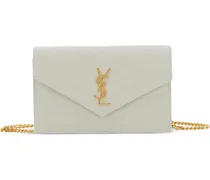 Cassandre Envelope Schultertasche mit Zickzackkette - Nude