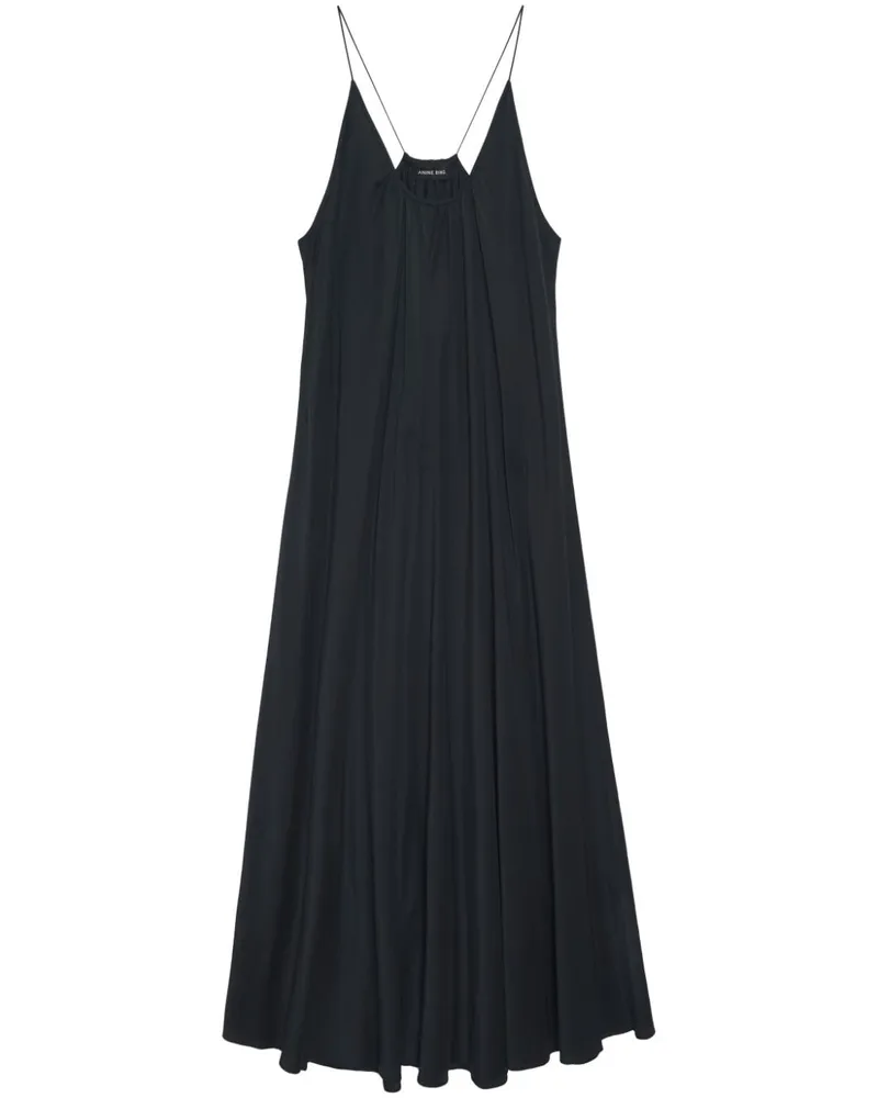 Anine Bing Gerafftes Aida Midikleid - Schwarz Schwarz