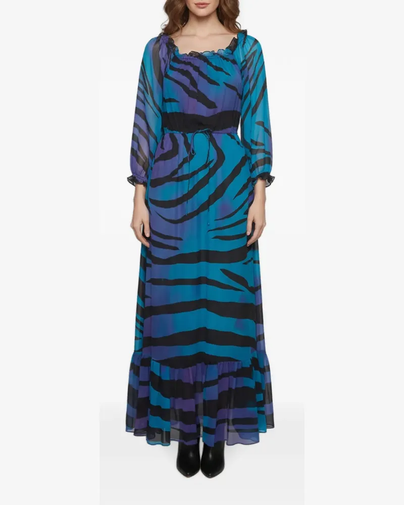Diane von Furstenberg Gerüschtes Maxikleid mit abstraktem Print - Blau Blau
