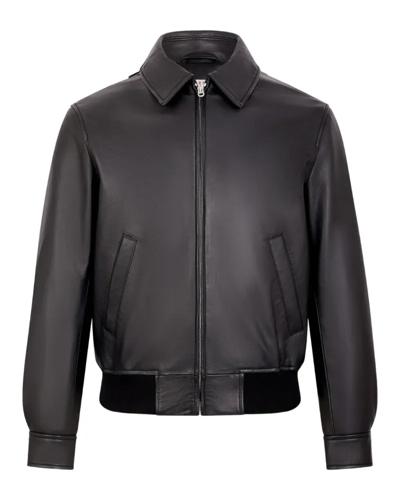 FURSAC Lederjacke mit Reißverschluss - Schwarz Schwarz