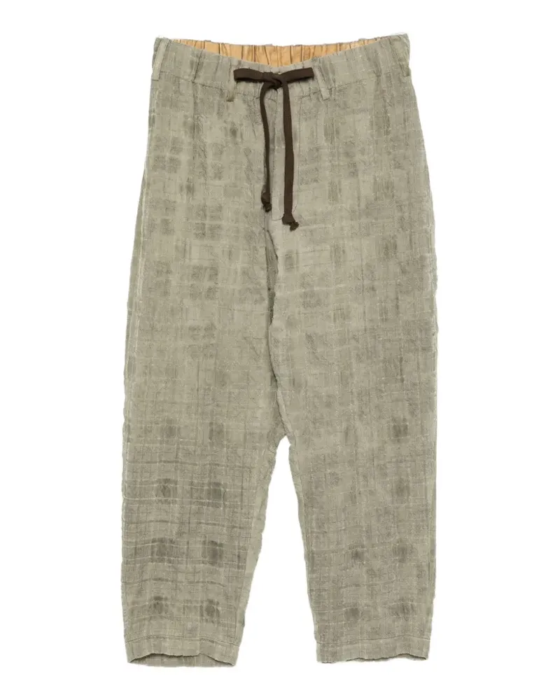 Uma Wang check-pattern drawstring pajamas - Grün Grün