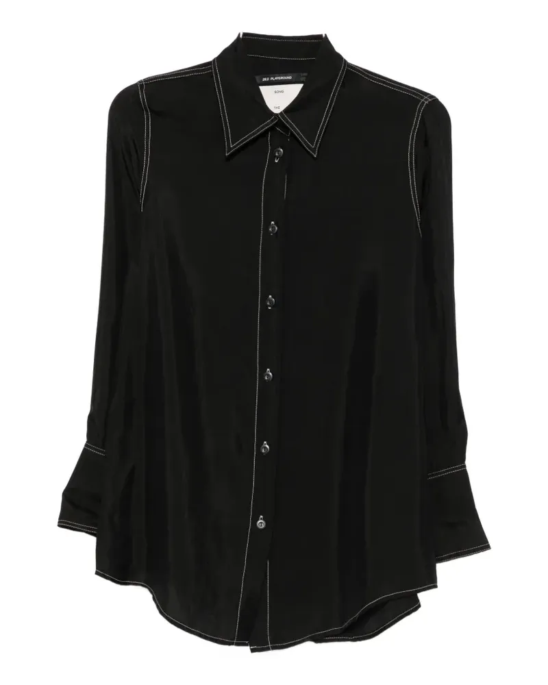 Song For The Mute contrast-stitch shirt - Schwarz Schwarz
