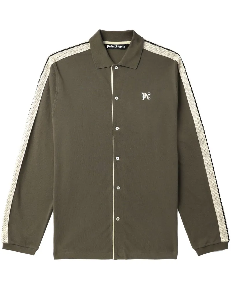 Palm Angels Hemd mit Monogramm-Stickerei - Braun Braun