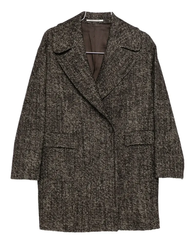Tagliatore wide-lapel double-breasted coat - Braun Braun